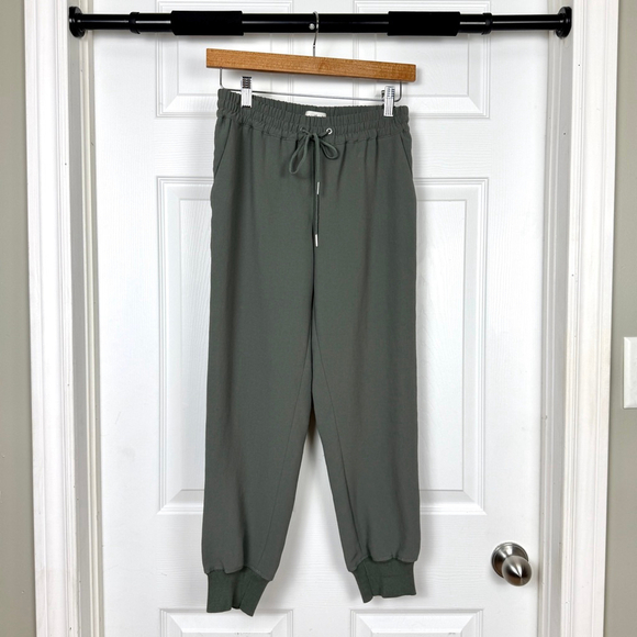 Wilfred Buffon Jogger Pants Women's Size XS Green Olive Crepe - Picture 2 of 13